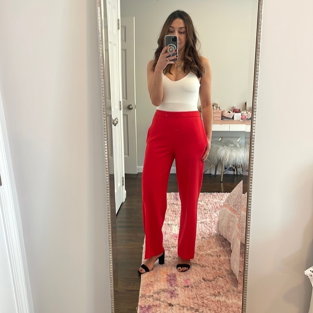 Moschino Couture Red Wide Leg Pant